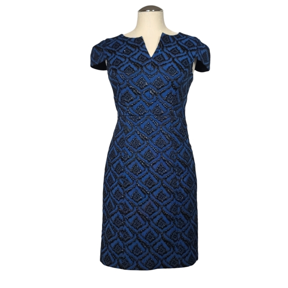 4. Collective Blue Black V Neck Dress 0
